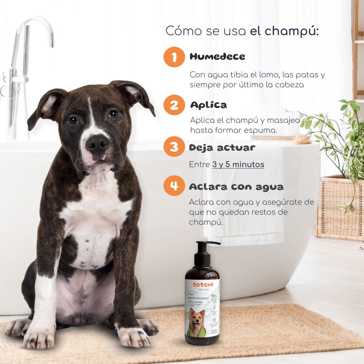 Champú natural Repelente para Perros Totem Naturals 250 ml