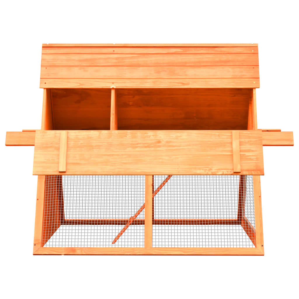 Vidaxl Conejera De Madera Maciza De Pino Y Abeto 152x128x108 Cm_4