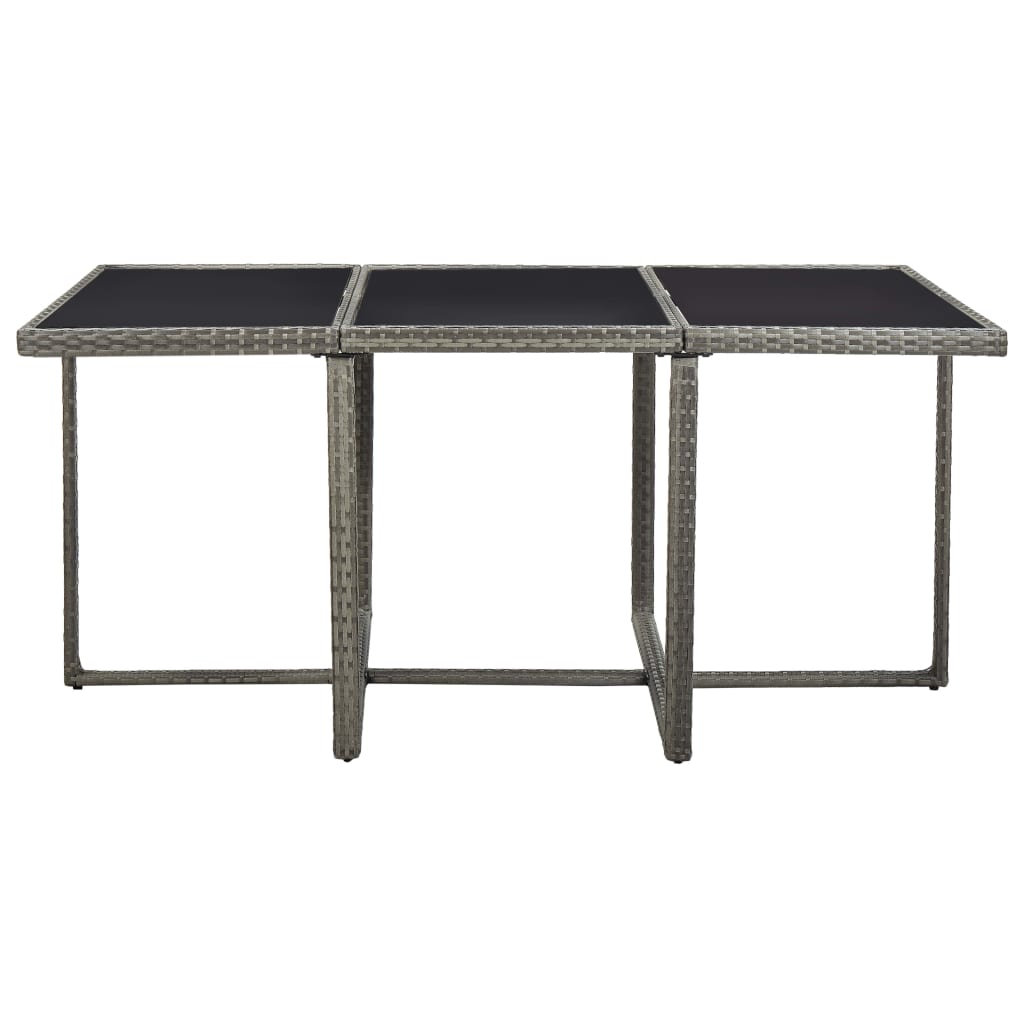 Vidaxl Set De Comedor De Jardín 11 Pzas Y Cojines Ratán Sintético Gris_5