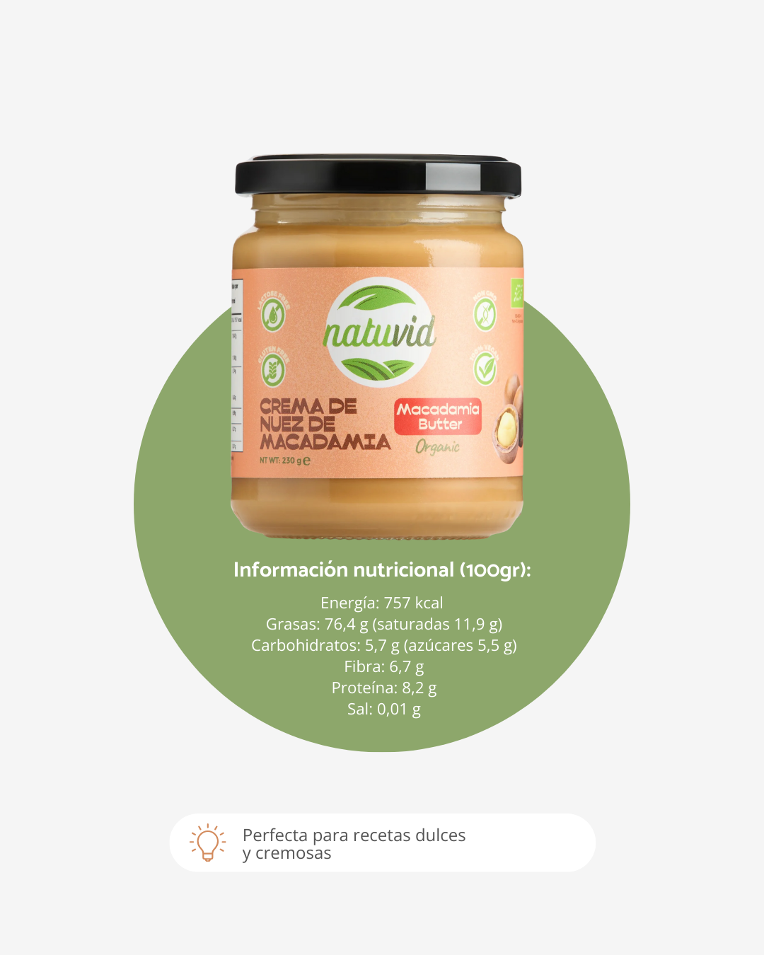 Crema Orgánica De Nuez De Macadamia