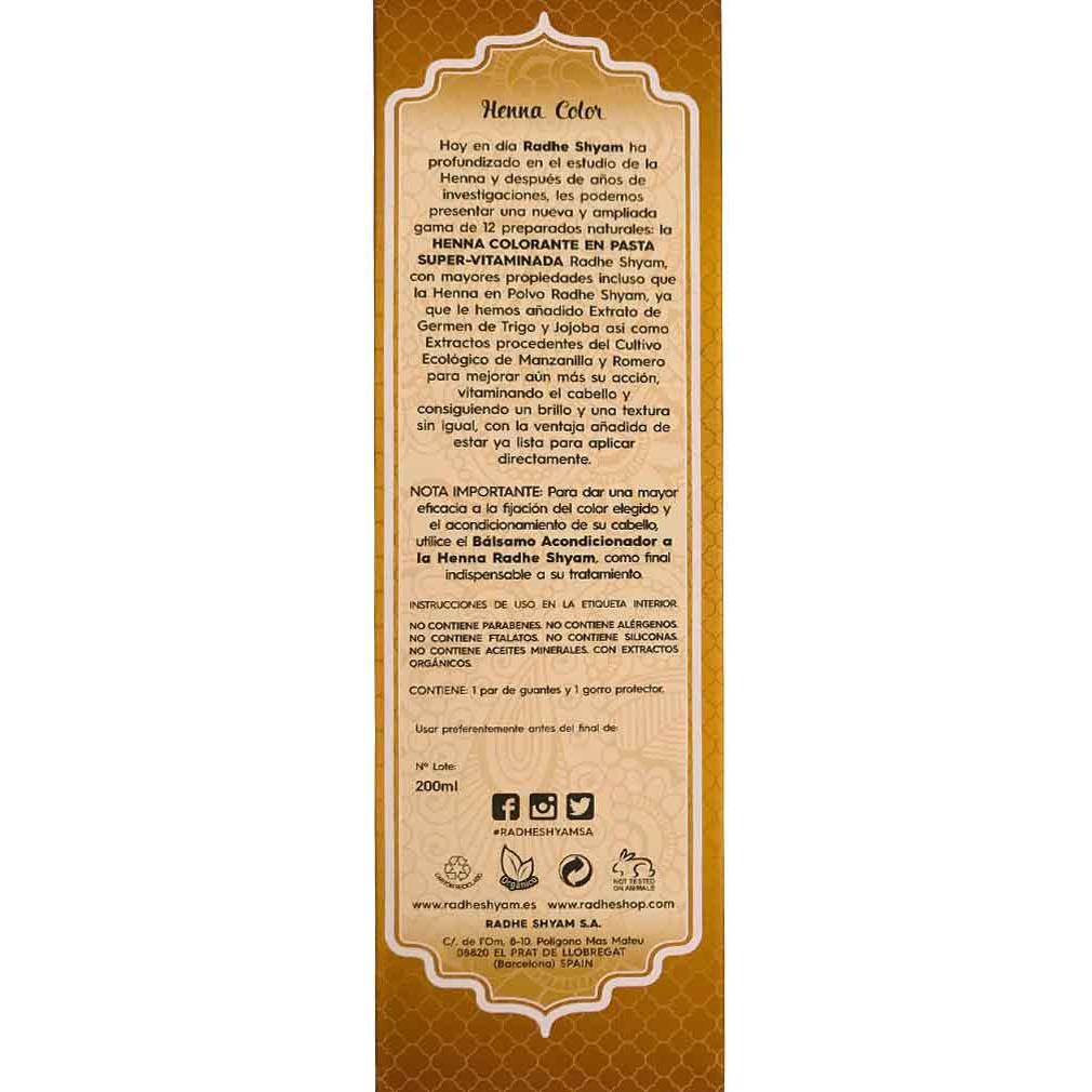 Henna Pasta Rubio Ceniza Radhe 200 Ml Radhe