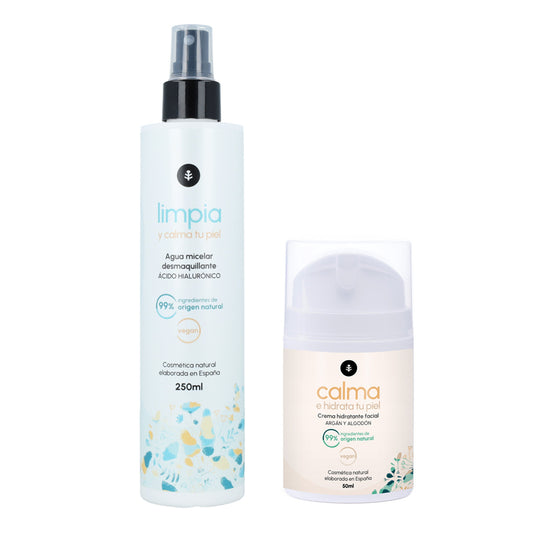 Pack hidratante facial + agua micelar Planeta Huerto