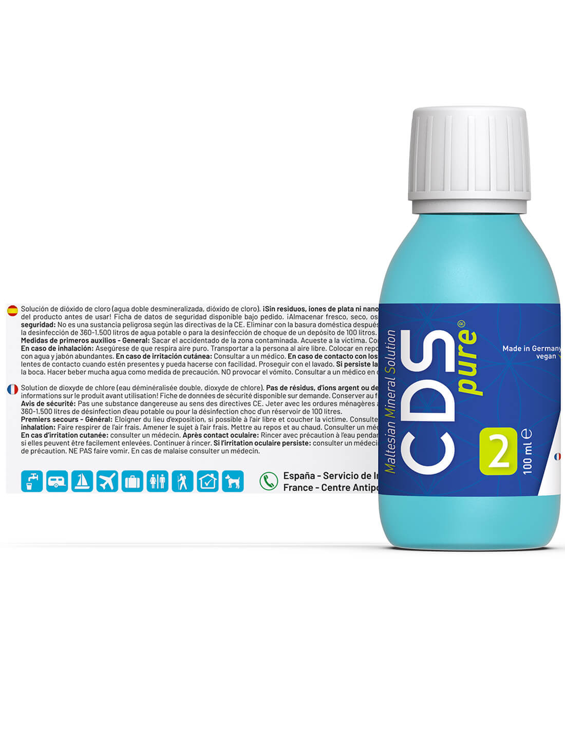 AQUARIUS pro life - CDSpure | 100 ml Solución de dióxido de cloro