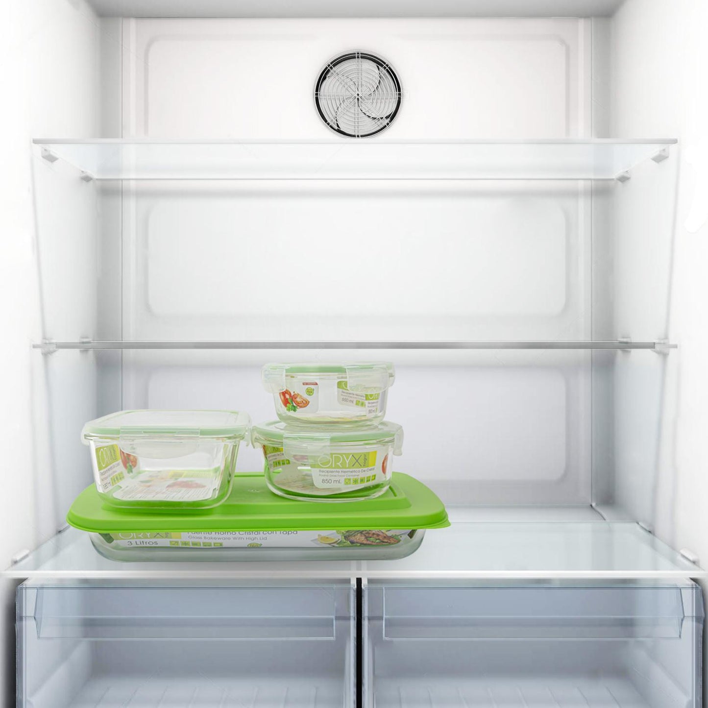 Fuente Cristal Rectangular Con Tapa 2 Litros 36 X 22 X 6.5 (alt) Cm.