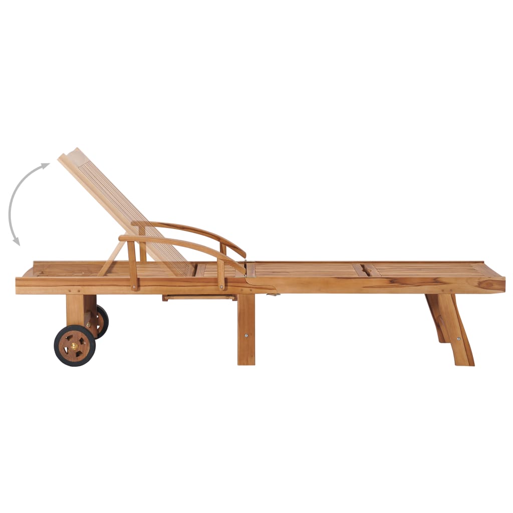 Tumbona Con Mesa Y Cojín Madera Maciza De Teca_3