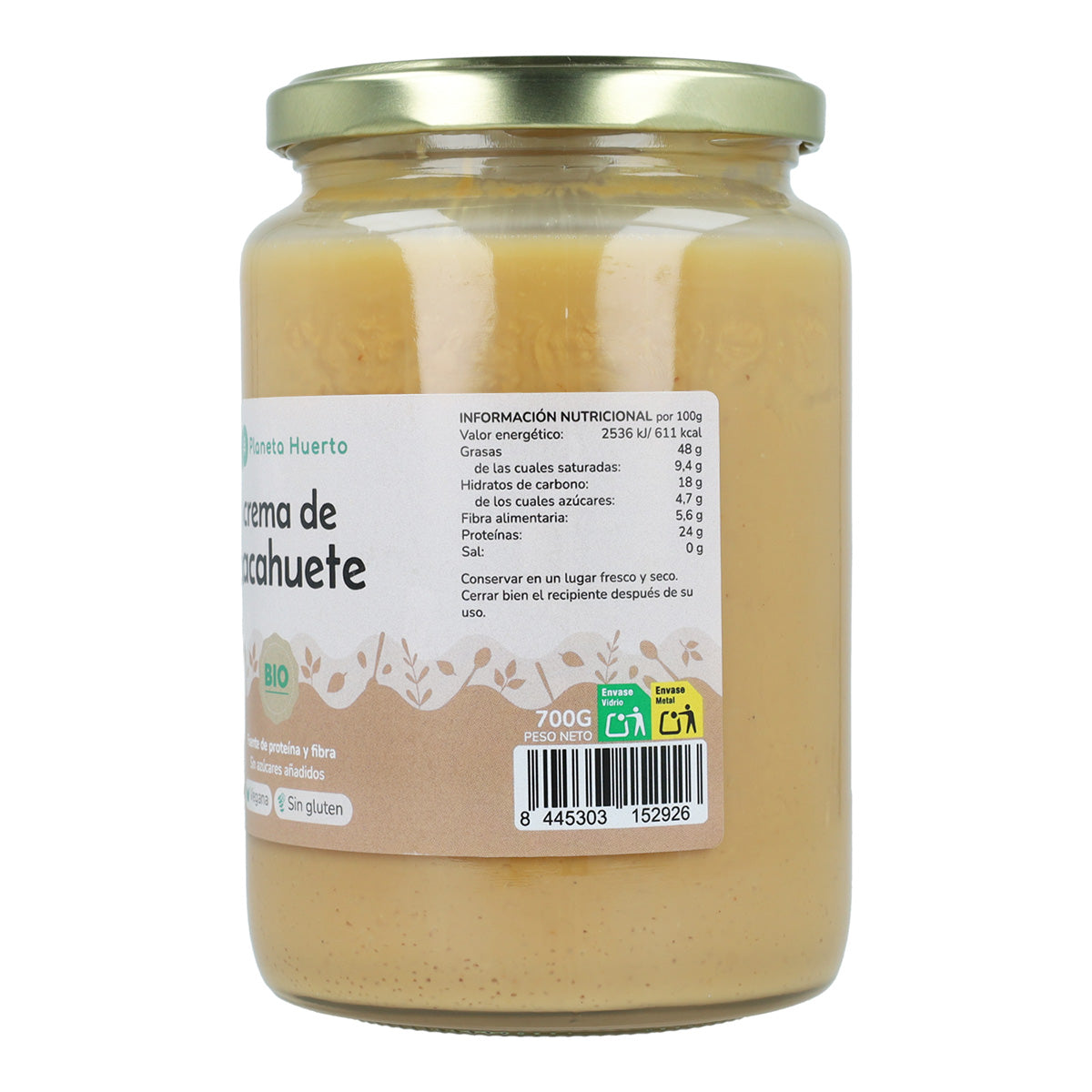 Crema de Cacahuetes ECO Planeta Huerto 700g
