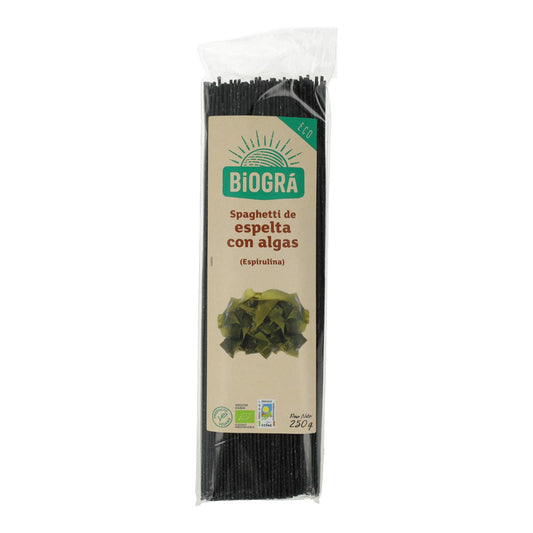 Espagueti de Espelta con Algas (Espirulina y Fucus) Biográ, 250g