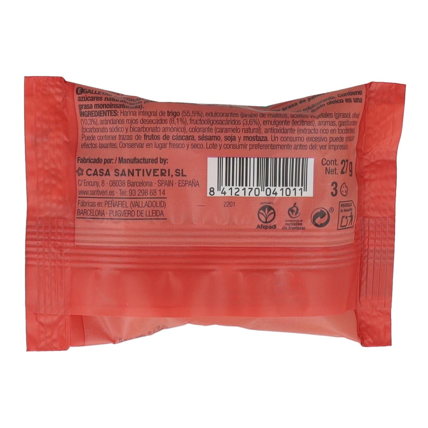 Galletas Digestive Arandanos 0% 3 uds