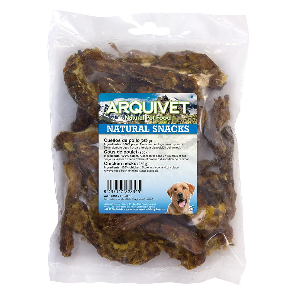 Snack natural para perros Cuellos de pollo Arquivet  250 g