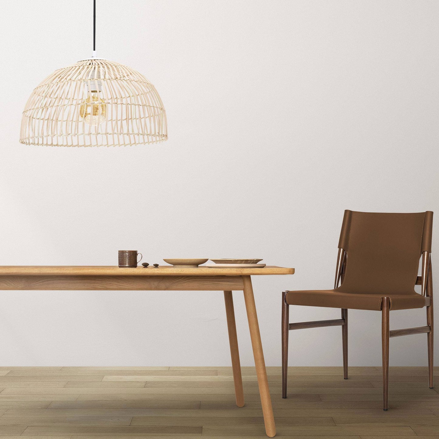 Well Home Lámpara Colgante En Ratán Ø41x24cm