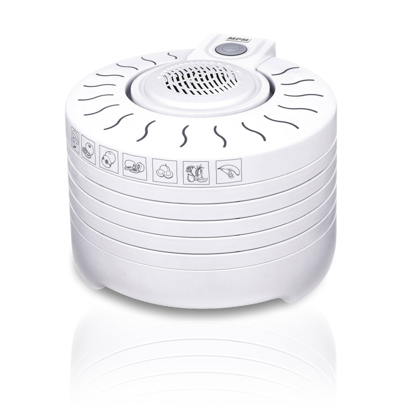 Deshidratador Alimentos, 5 Bandejas, Seca Frutas, Verduras, Carne, Hierbas, Sin Bpa Mpm Msg-01 Blanco