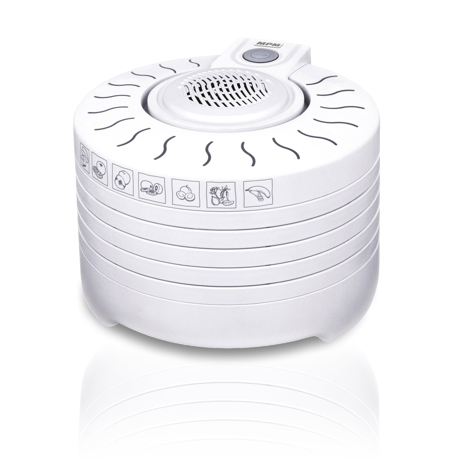 Deshidratador Alimentos, 5 Bandejas, Seca Frutas, Verduras, Carne, Hierbas, Sin Bpa Mpm Msg-01 Blanco