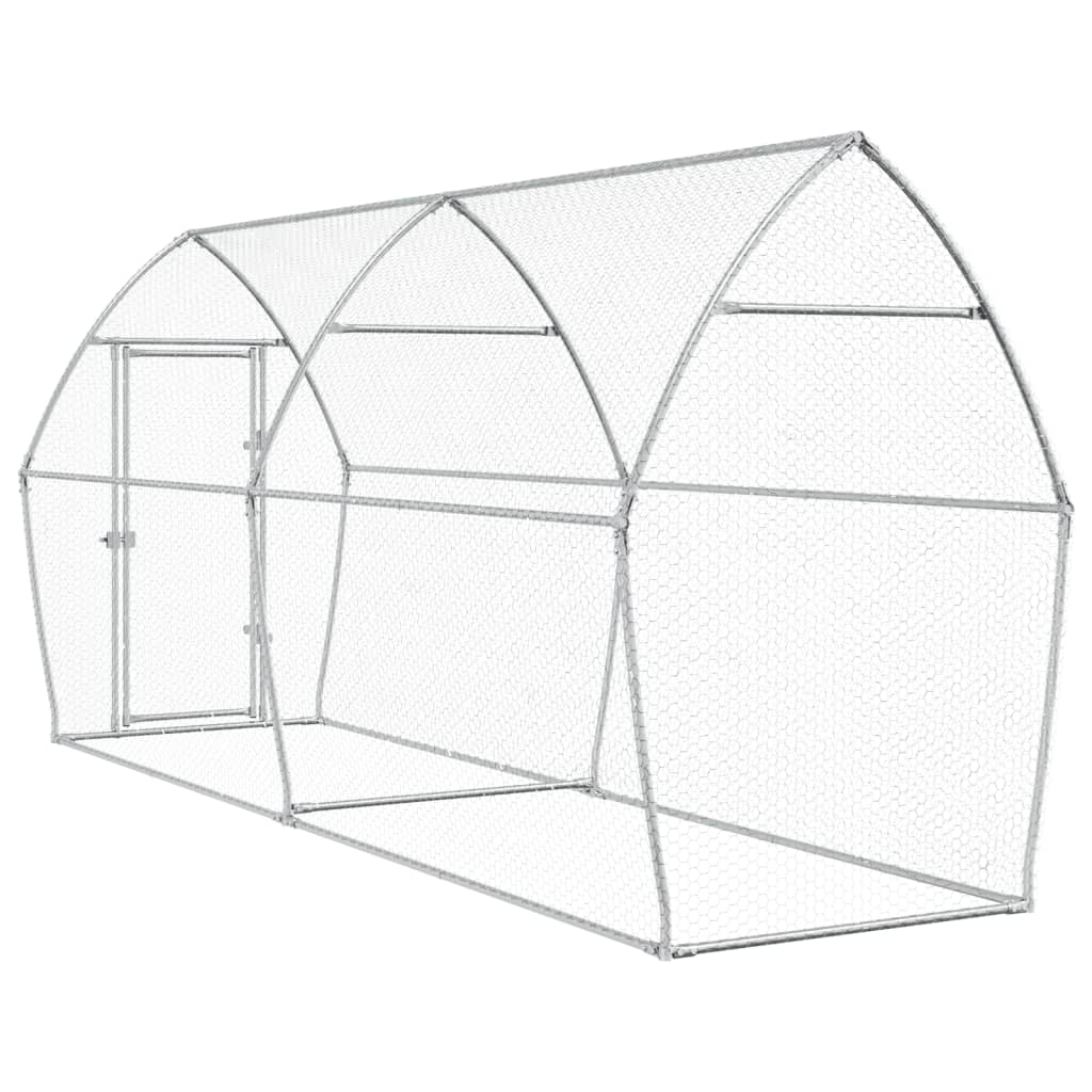 Vidaxl Jaula Para Gallinas Acero Galvanizado Plateado 400x105x182 Cm_5