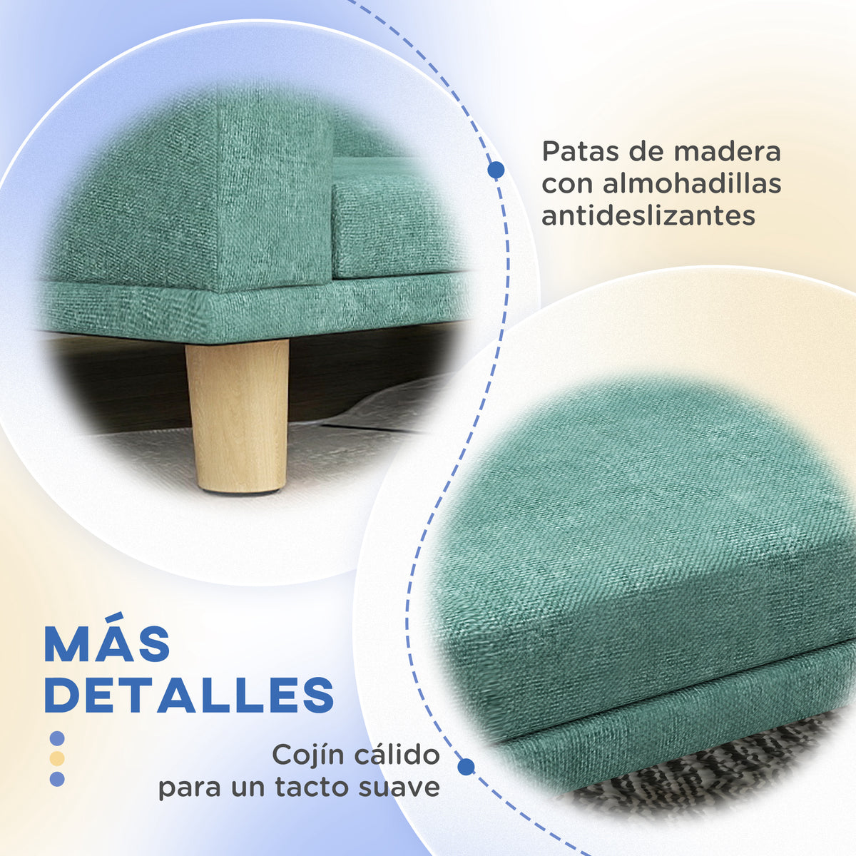 Pawhut Sofá Para Perros Grandes Con Cojín Lavable 98x67x25 Cm Verde_5
