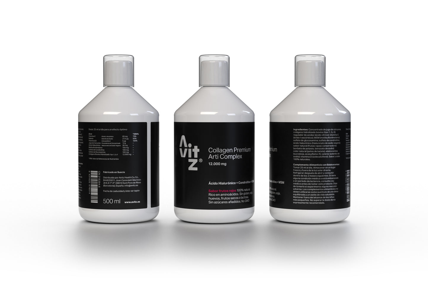 Colágeno líquido para articulaciones Avitz 12.000 mg Líquido 500 ml con Ácido Hialurónico, MSM y Condroitina