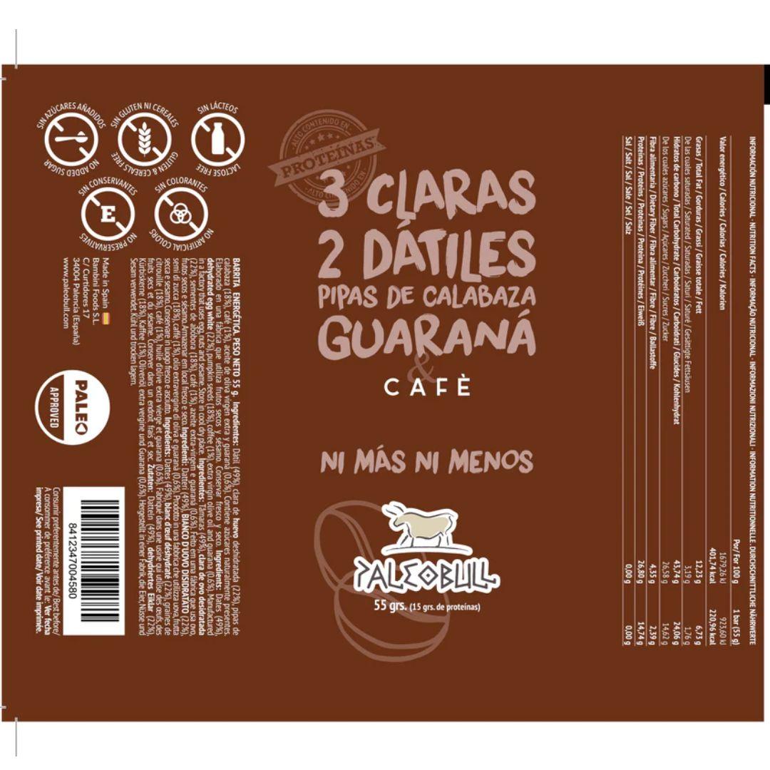 Barrita energética de café y guaraná Paleobull 55 g