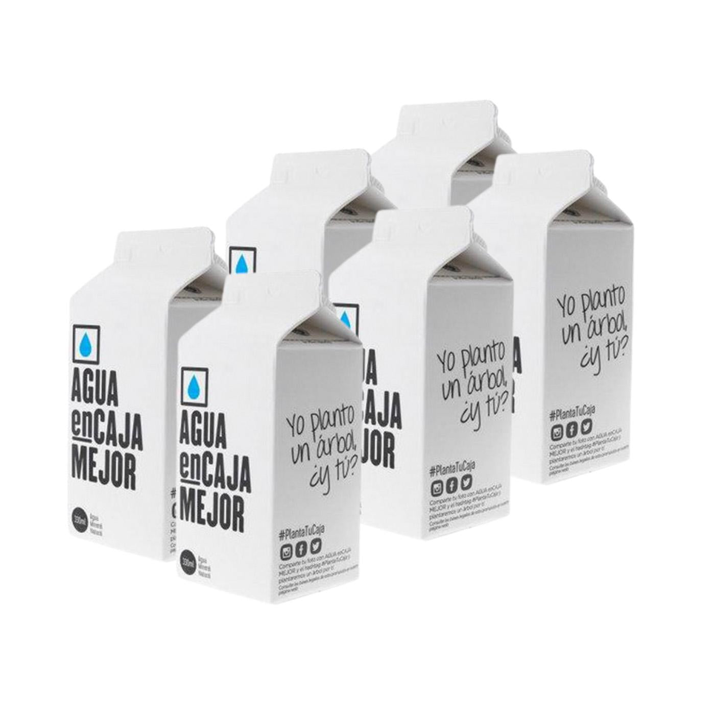 Pack 6 x 500 ml Agua Mineral Natural en Caja Mejor