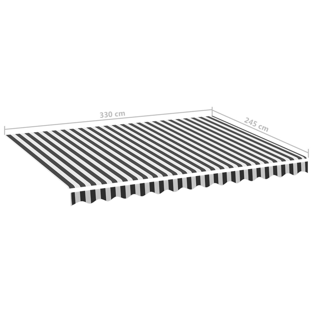 Tela De Repuesto Para Toldo Gris Antracita Y Blanco 3,5x2,5 M Poliéster_5