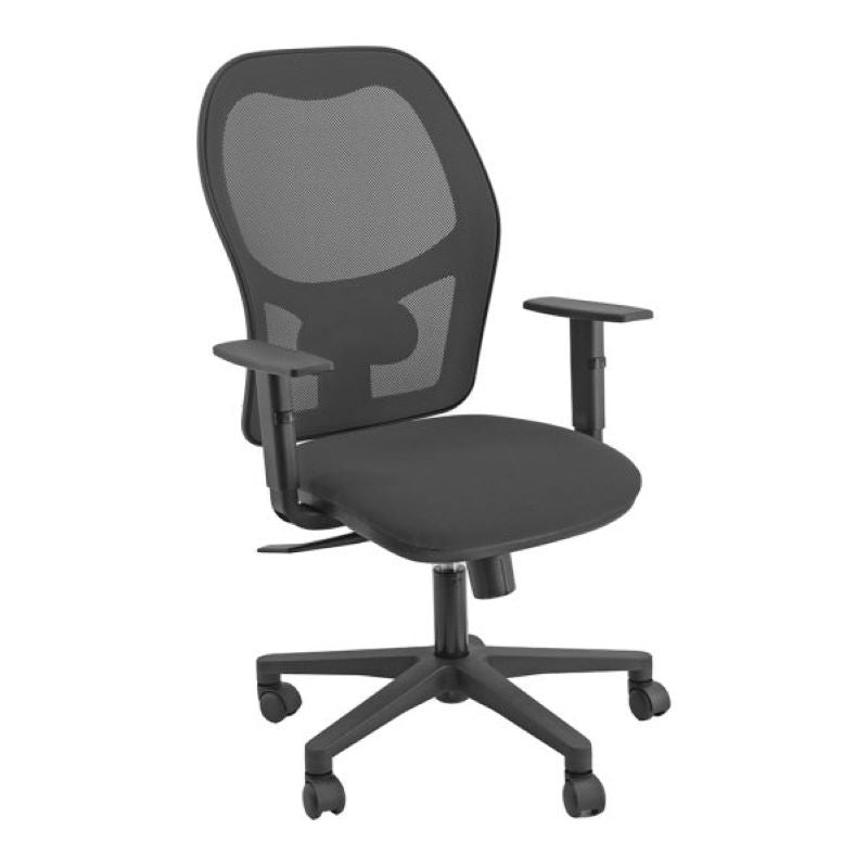 Silla Administrativa Unisit Sincro Hubble Reposabrazos Ajustables Negra_0