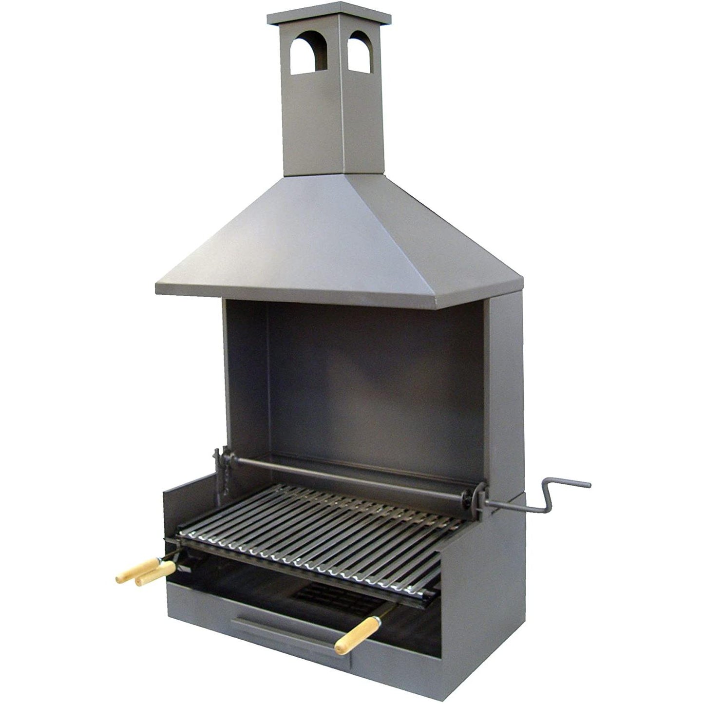 Barbacoa Chimemena con parrilla inox elevable y bandejas metálicas Imex el Zorro 61 x 40 x 217 cm