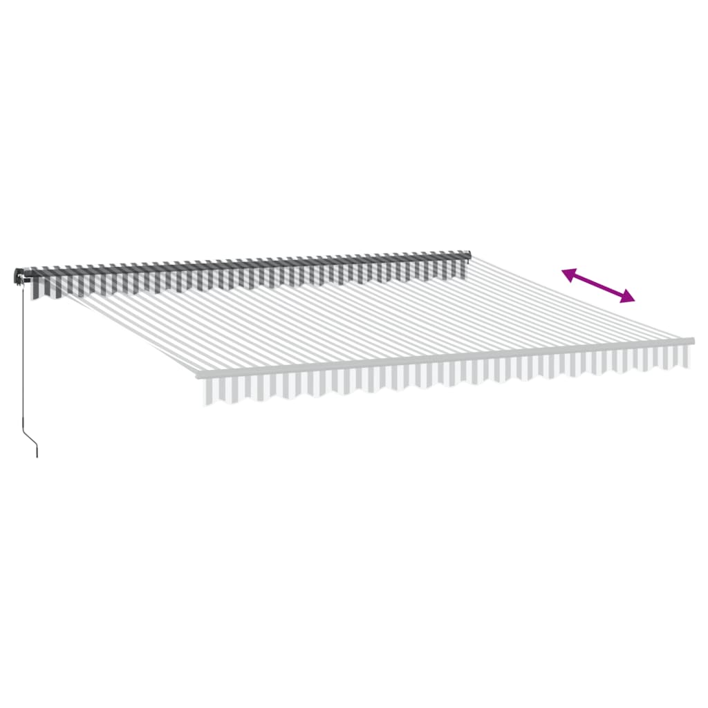 Toldo Retráctil Manual Luz Led Antracita Y Blanco 450x350 Cm_5
