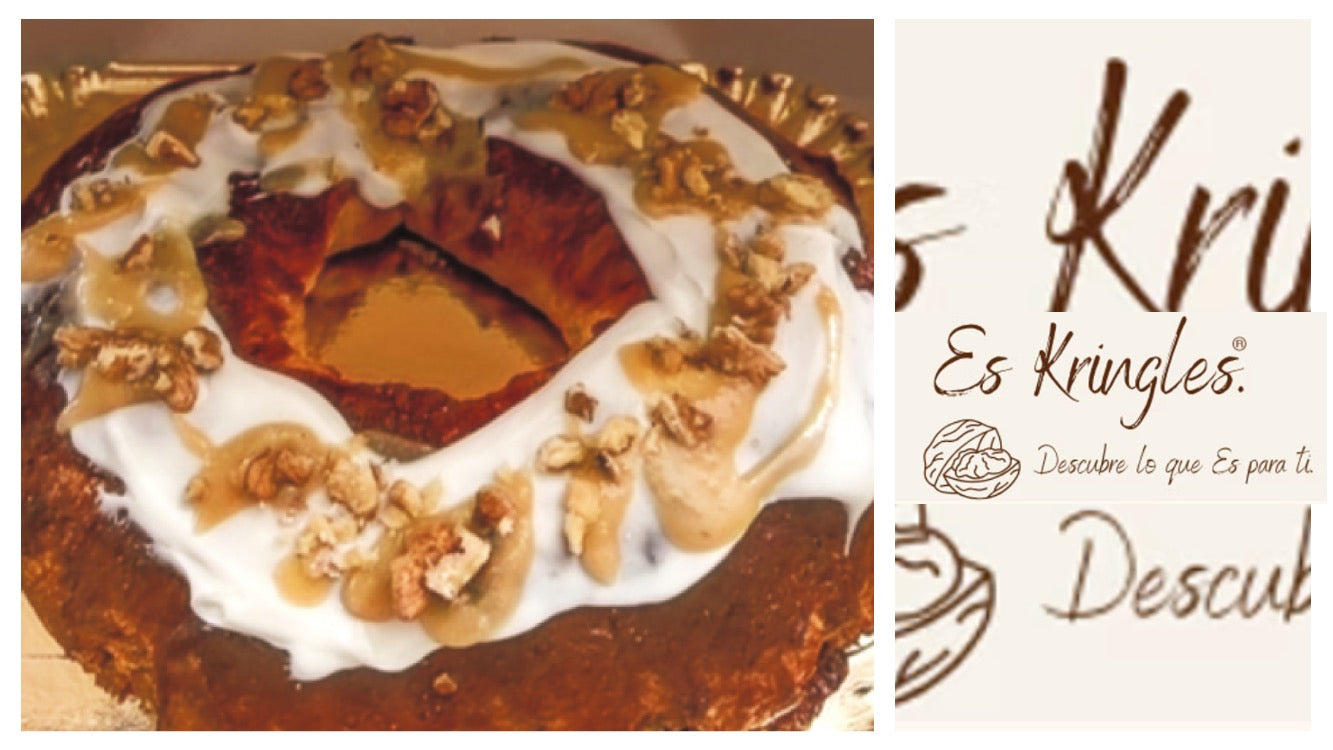 Postre de nueces kringle (Es Kringles) con caramelo a la sal y glaseado 400-425g_1