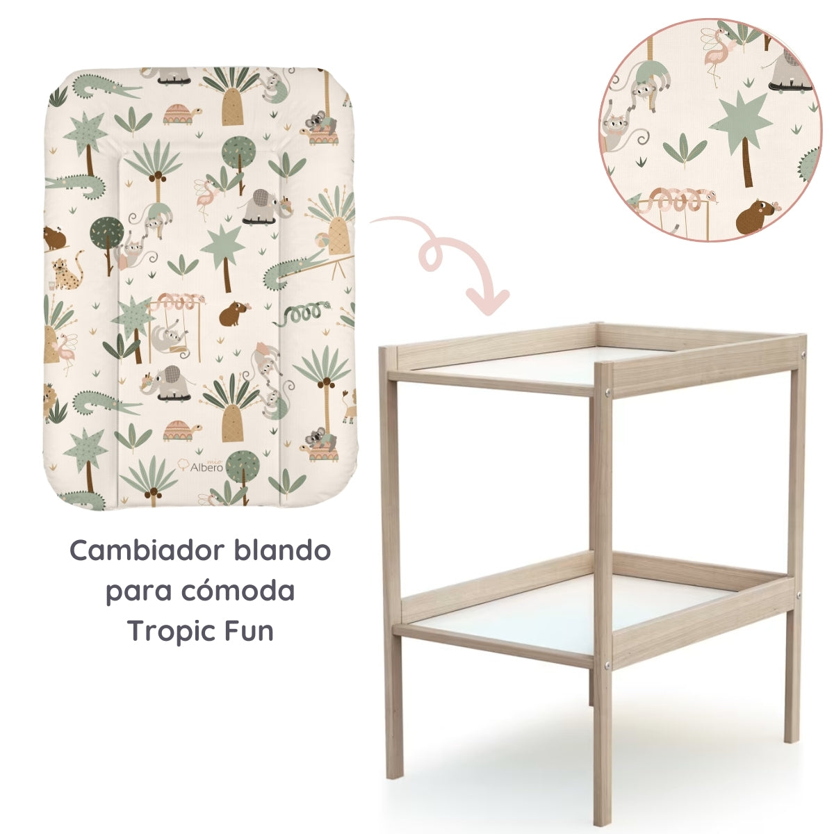 Cambiador Blando Para Comoda 70x50 Tropic Fun