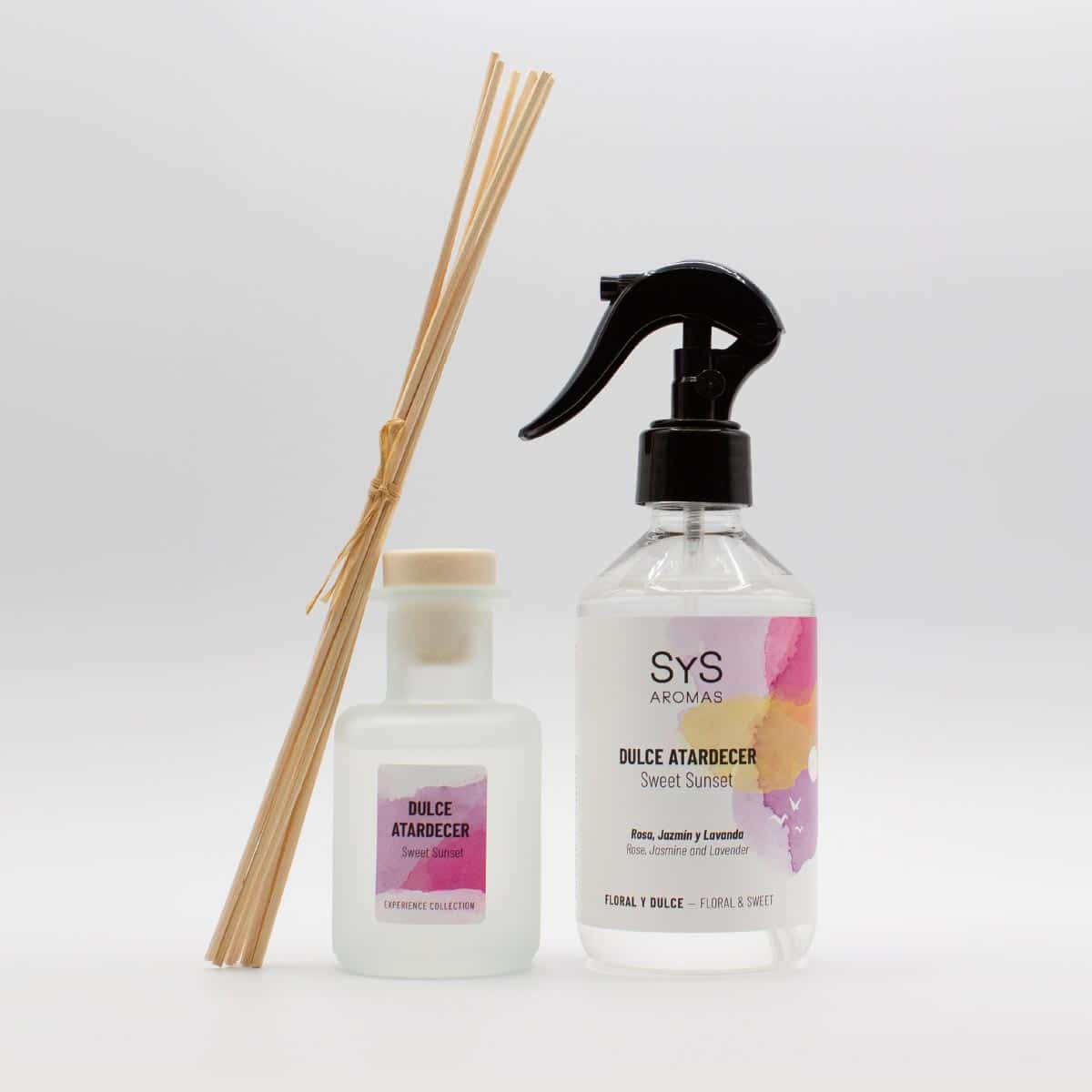 Ambientador Pulverizador Dulce Atardecer Experience SYS Aromas 300 ml | Rosa, Jazmín y Flor de Cerezo | Relajante_3