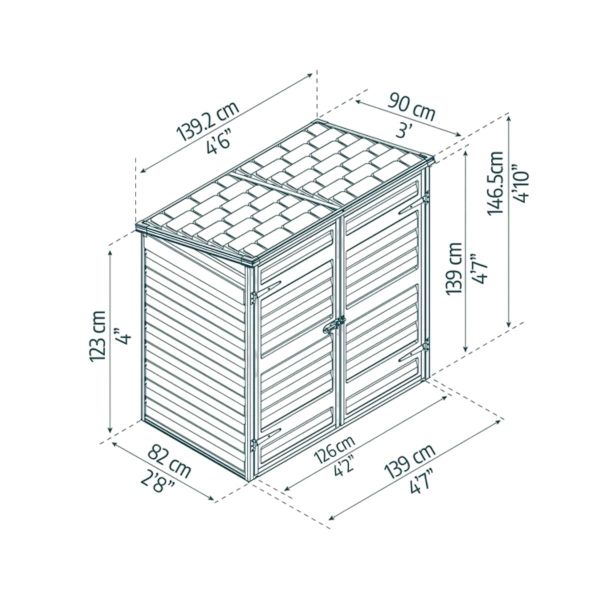 Canopia Voyager Caseta De Jardín Policarbonato 90X140 cm Gris Medianoche