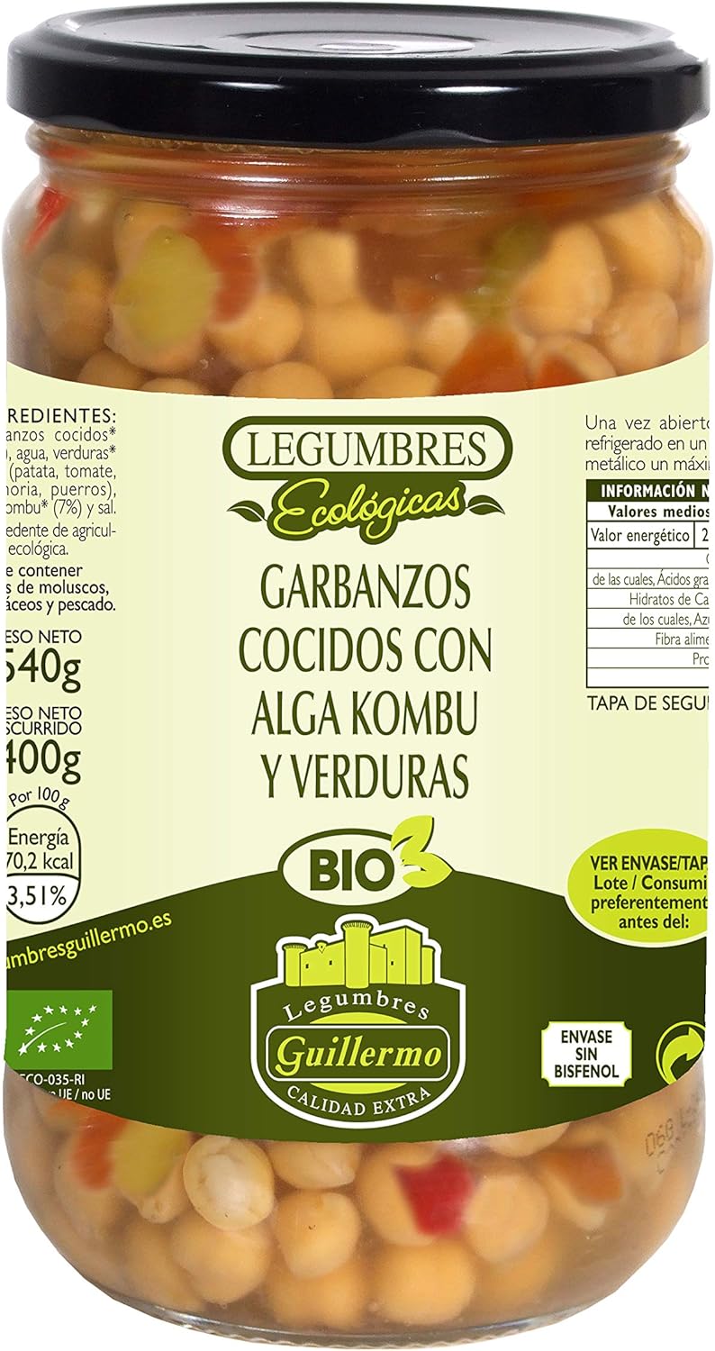 Garbanzos Cocidos Con Alga Kombu Y Verduras Bio - 540 G_0