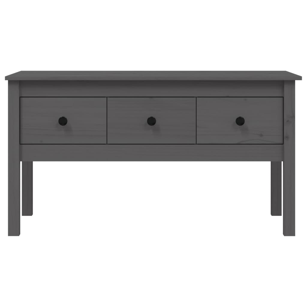 Mesa De Centro De Madera Maciza De Pino Gris 102x49x55 Cm_4