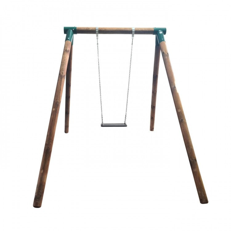 Columpio Individual De Madera Redonda Masgames Fuji Adultos Caucho Y Cadenas.