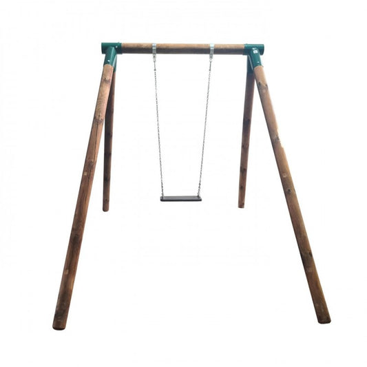 Columpio Individual De Madera Redonda Masgames Fuji Adultos Caucho Y Cadenas.