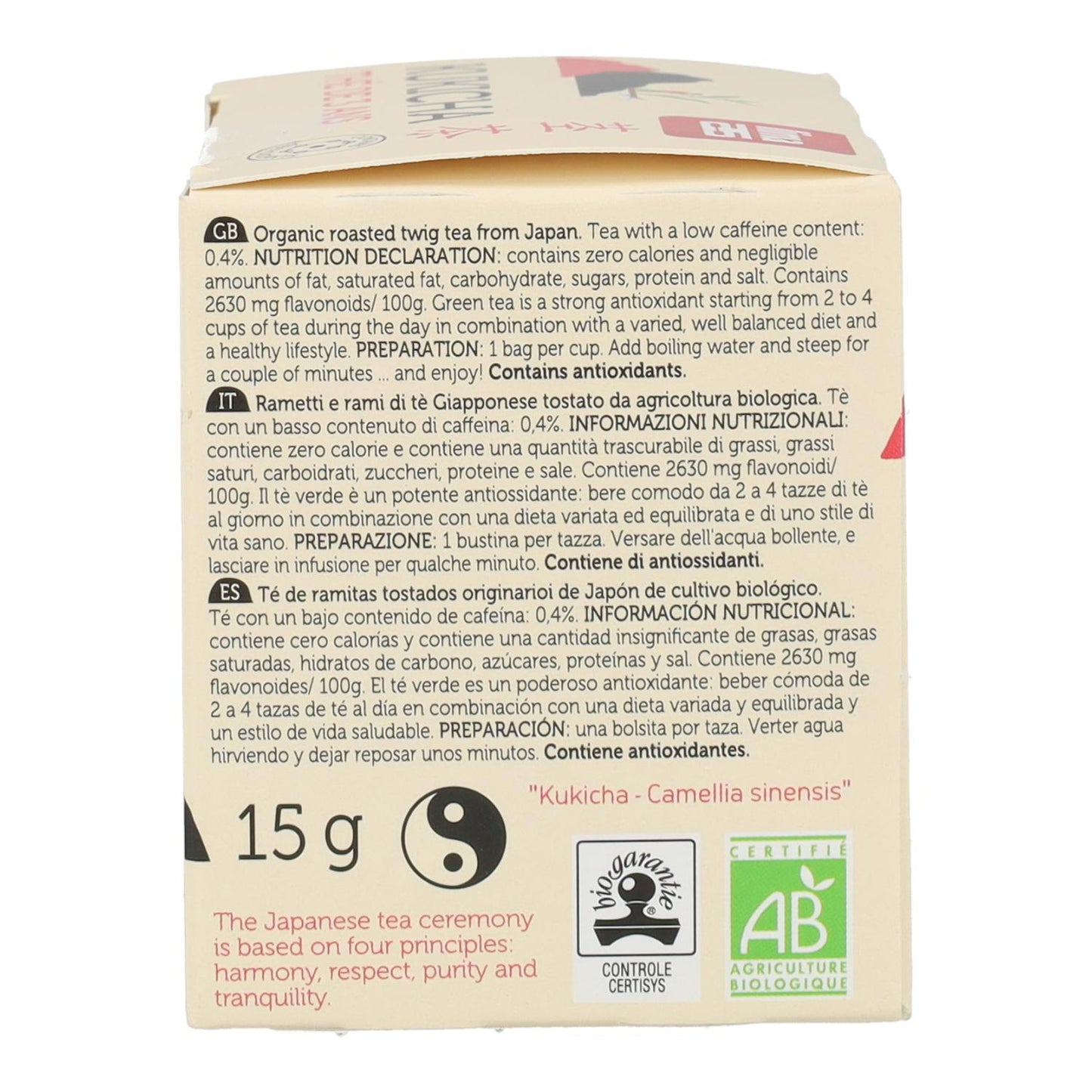 Té kukicha 3 años ECO Lima 10 sobres