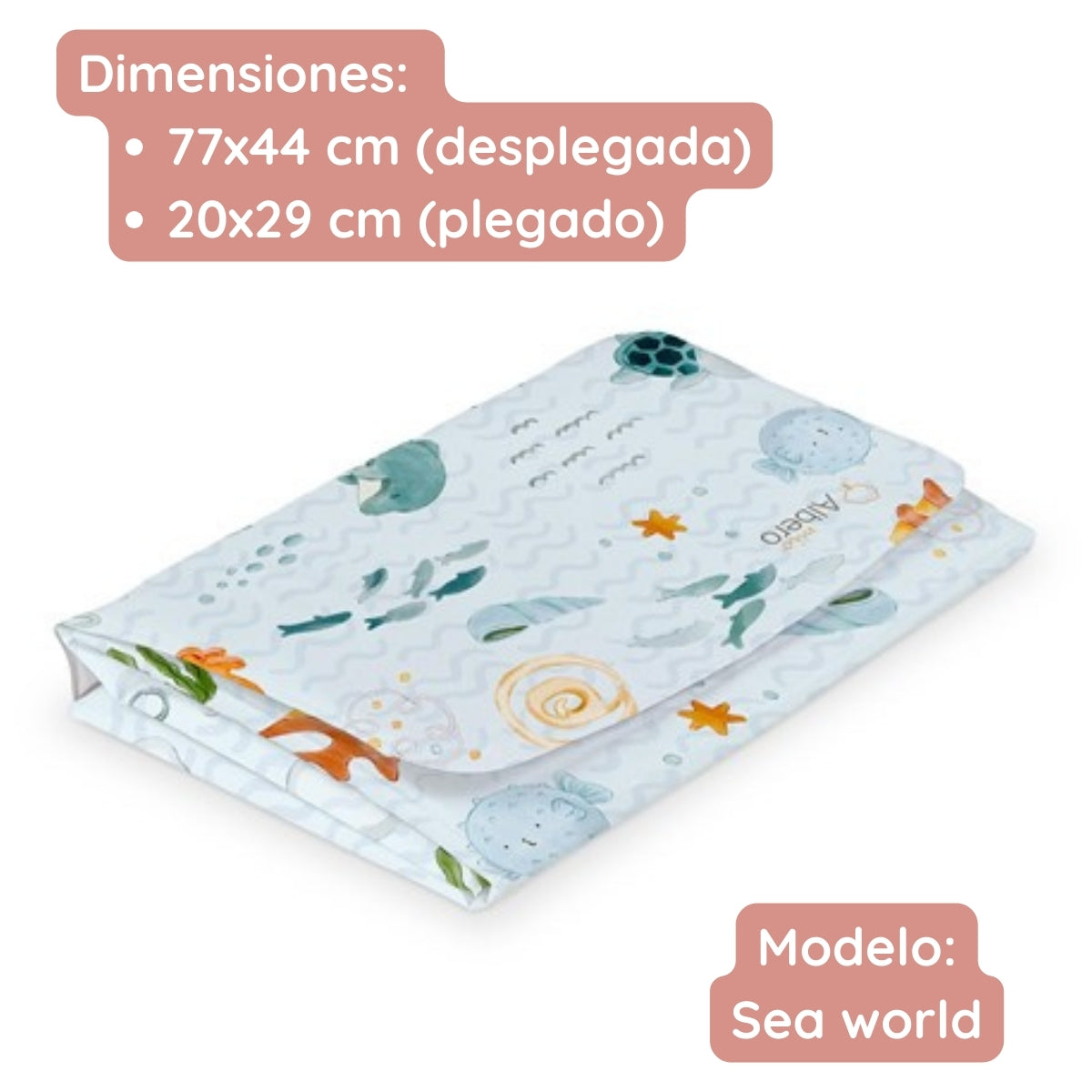Cambiador Plegable De Viaje Plastificado Sea World_5