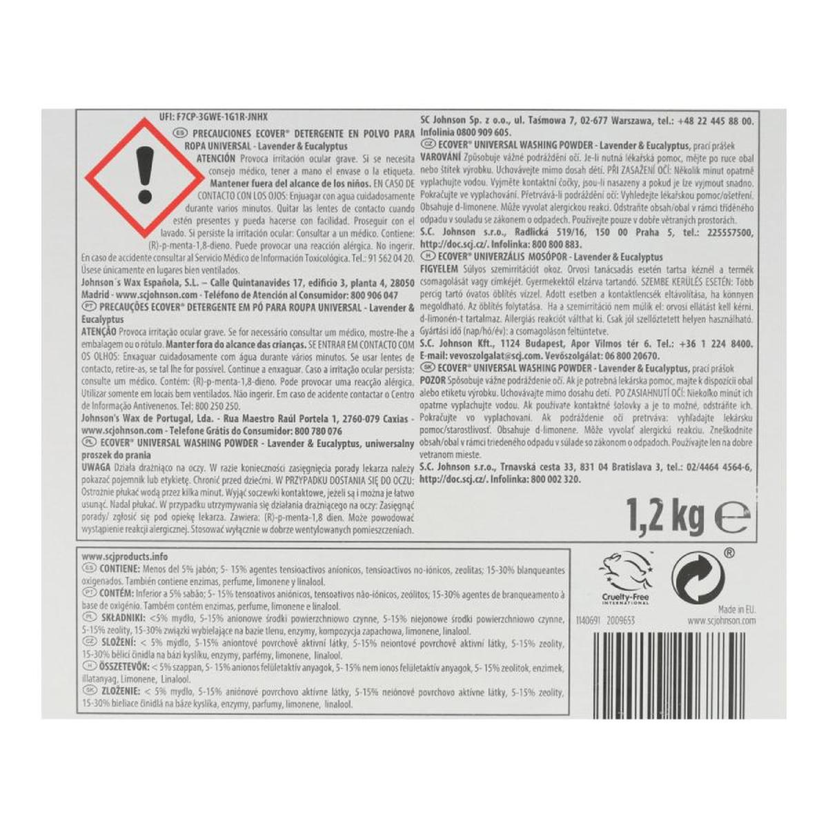 Detergente en Polvo Universal 1,2 Kg Ecover