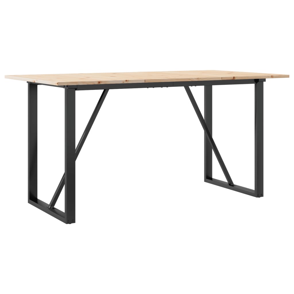 Mesa De Comedor Marco O Madera Maciza Pino Y Acero 140x80x75cm_4