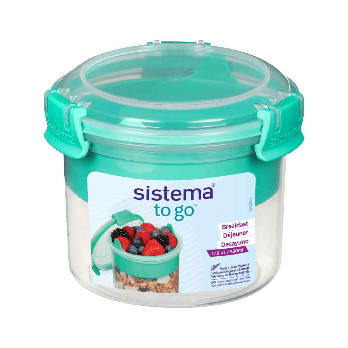 Recipiente Hermético snacks redondo Sistema Breakfast To Go 530 ml
