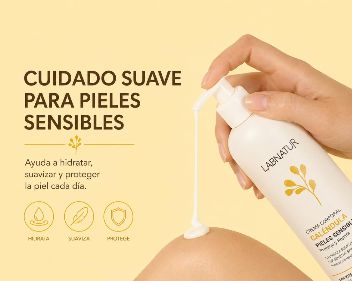 Crema Corporal de Caléndula Labnatur 400 ml | Hidrata, Calma y Protege | Piel Sensible y Delicada | Uso Diario | Vegano_3