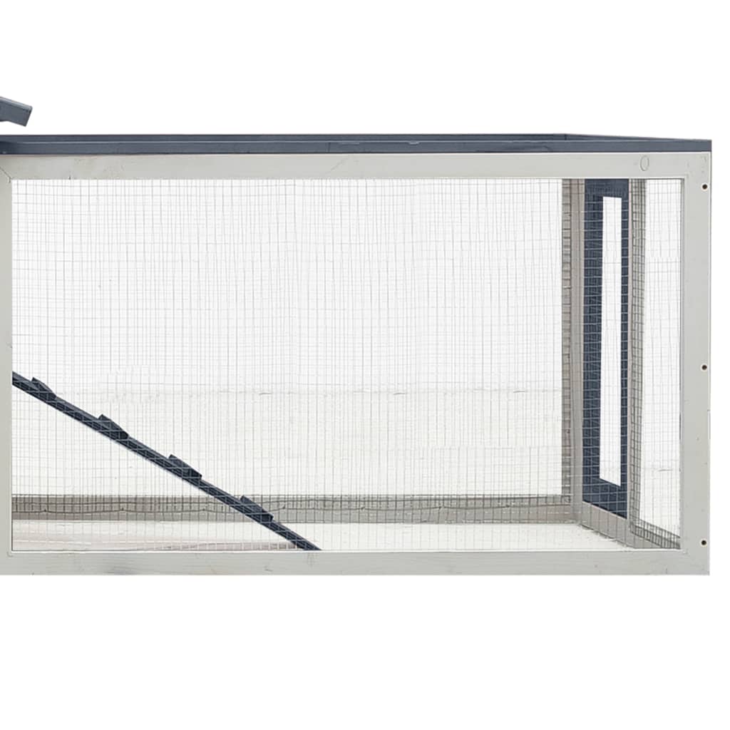 Conejera Madera Maciza Pino Y Abeto Gris 310x70x87 Cm_5