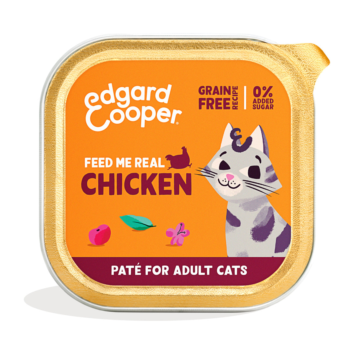 Comida húmeda gatos paté Tarrina Pollo de corral Edgard & Cooper 85 g