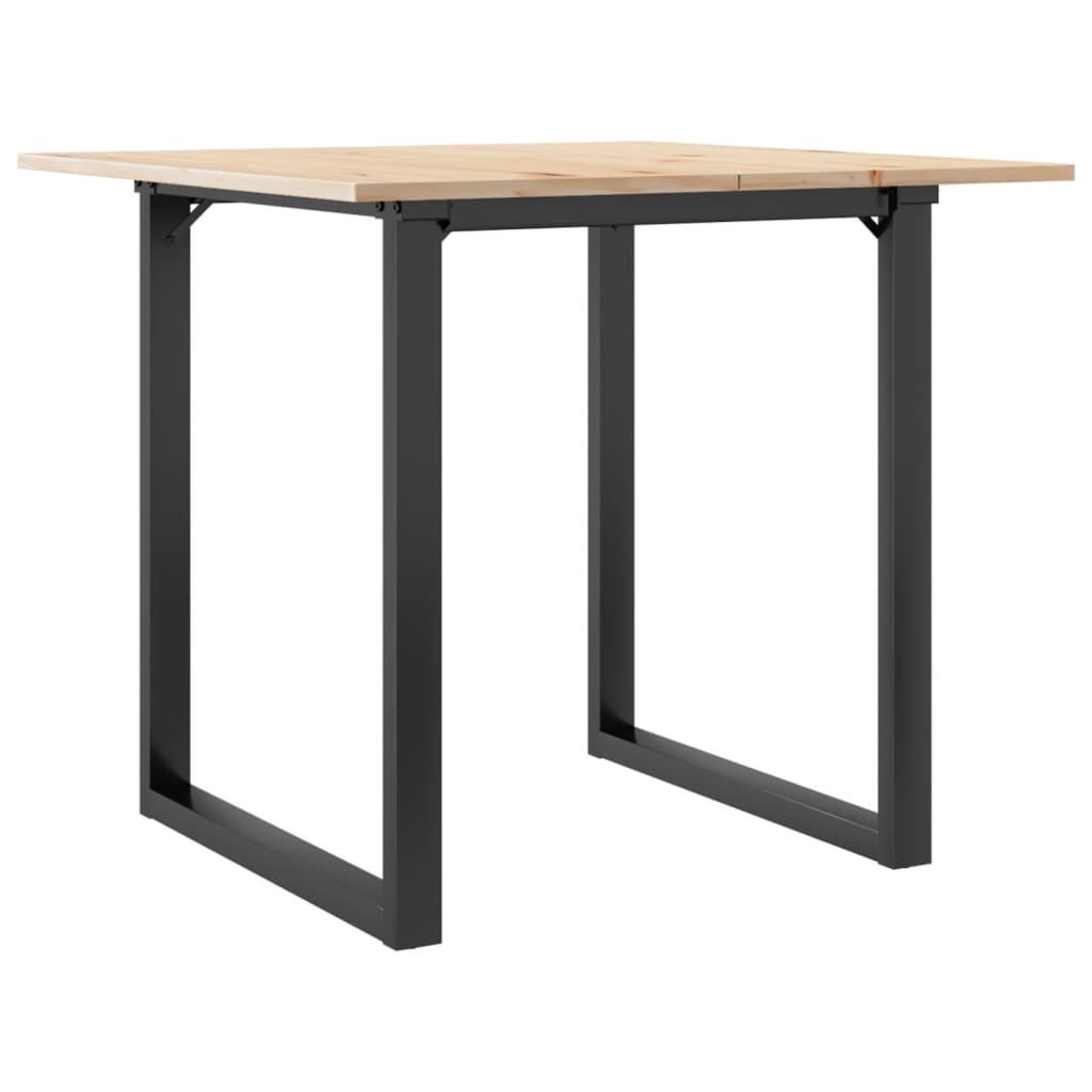 Mesa De Comedor Marco O Madera Maciza Pino Y Acero 90x90x75 Cm_4