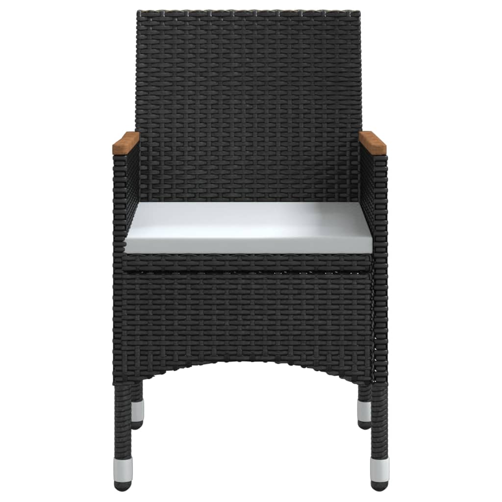 Juego De Comedor De Jardín 7 Piezas Con Cojines Negro / Vetonek_5