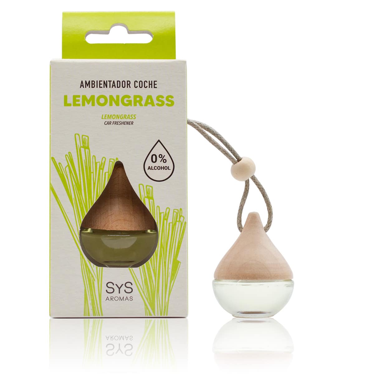 Ambientador Coche Lemongrass Gota SYS Aromas 6 ml | Aroma Cítrico y Fresco | Luminoso y Revitalizante_0