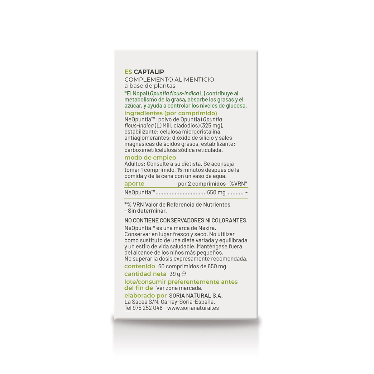 Captalip, Soria Natural, 60 comprimidos