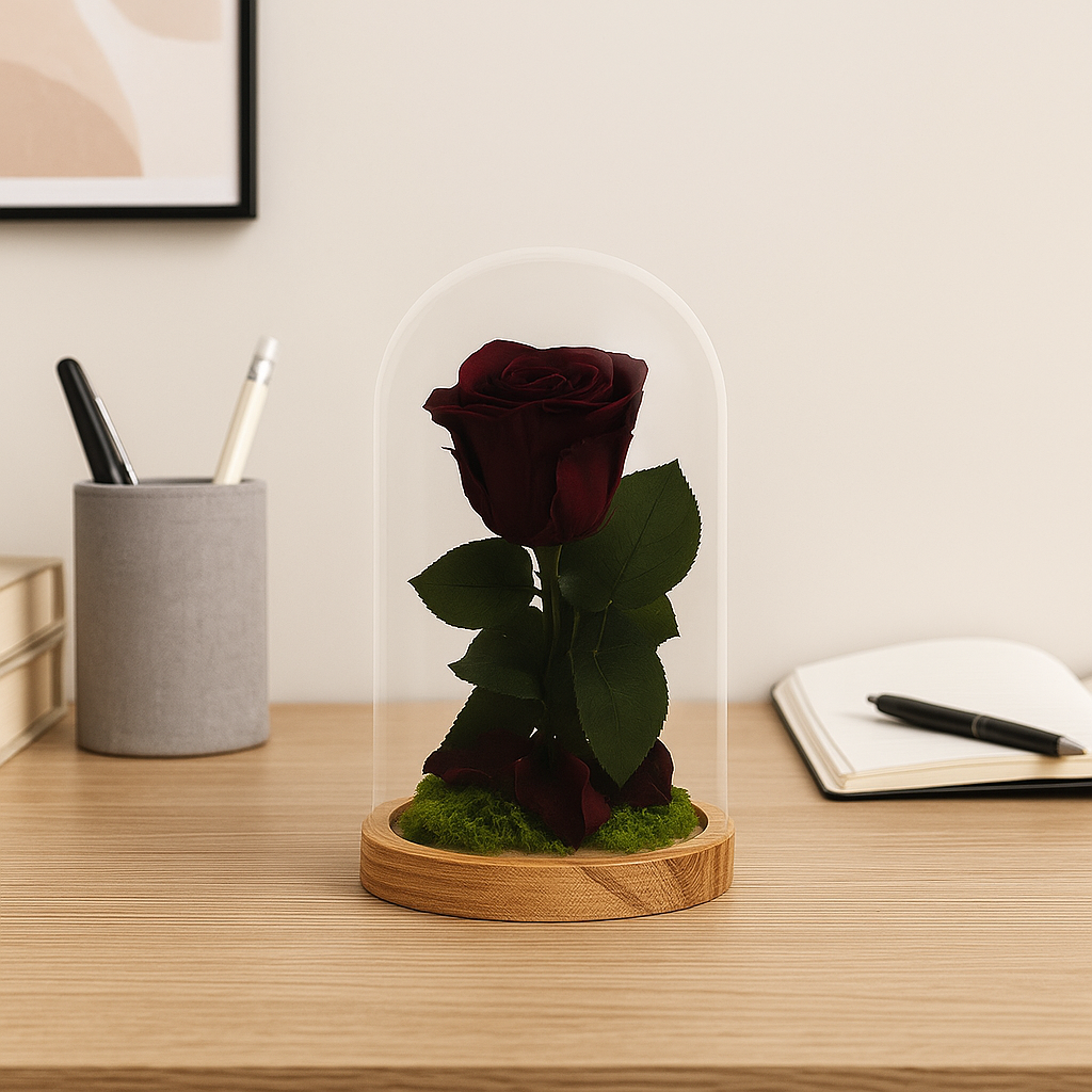 Mundo Eterno Rosa En Cúpula Burdeos 12x20cm_4