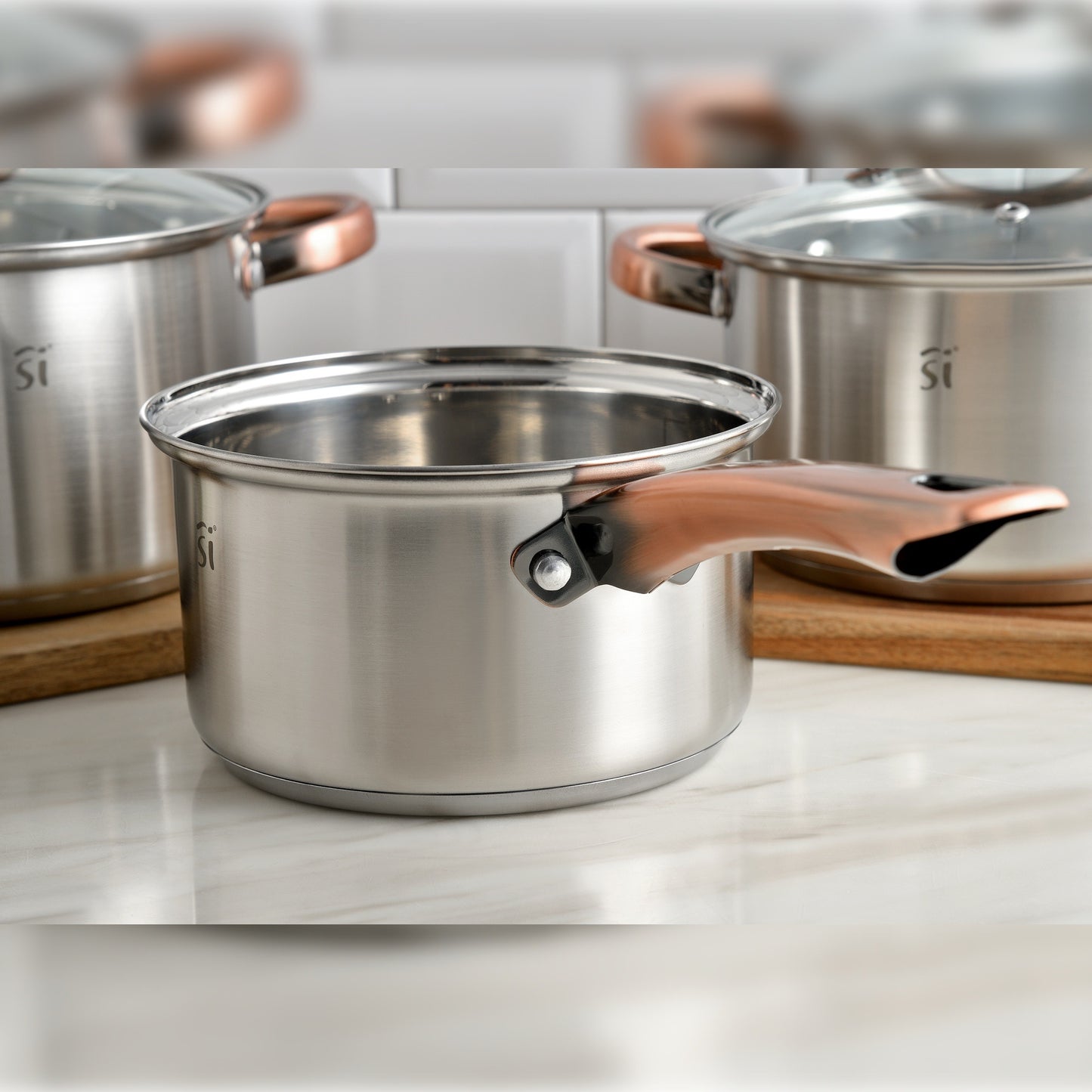 Bateria 5pc Acero Inoxidable Ø16ø18ø20, Aptas Para Inducción, Colección Onil_4