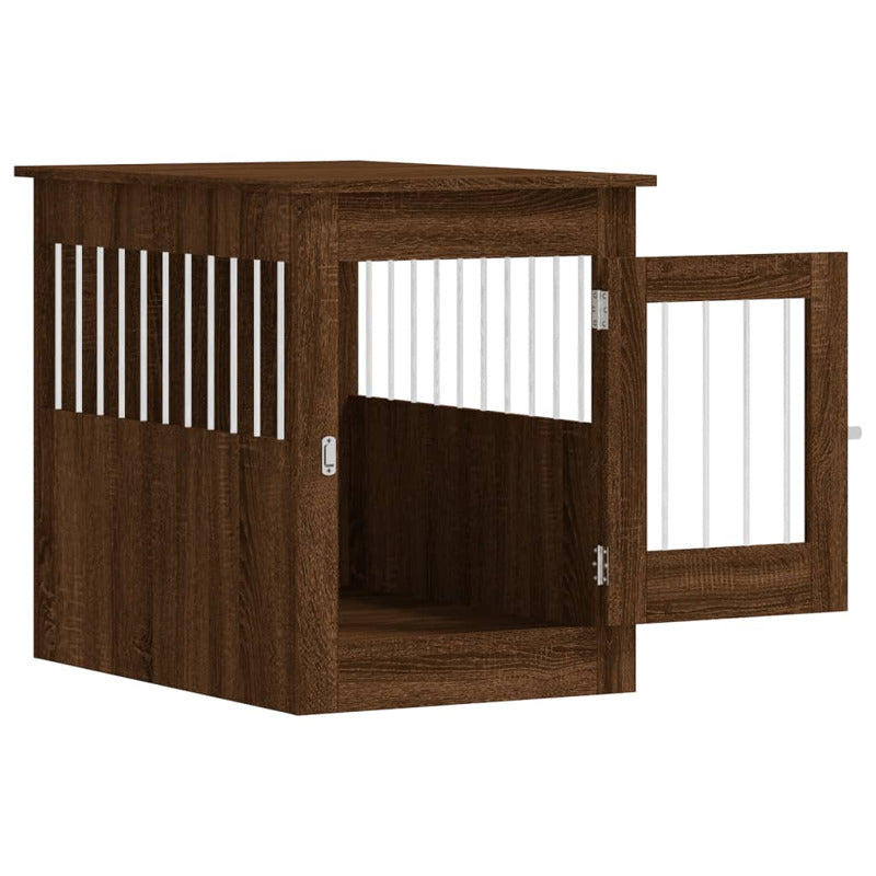 Vidaxl Jaula Para Perros Madera De Ingeniería Roble Marrón 55x80x68 Cm_5