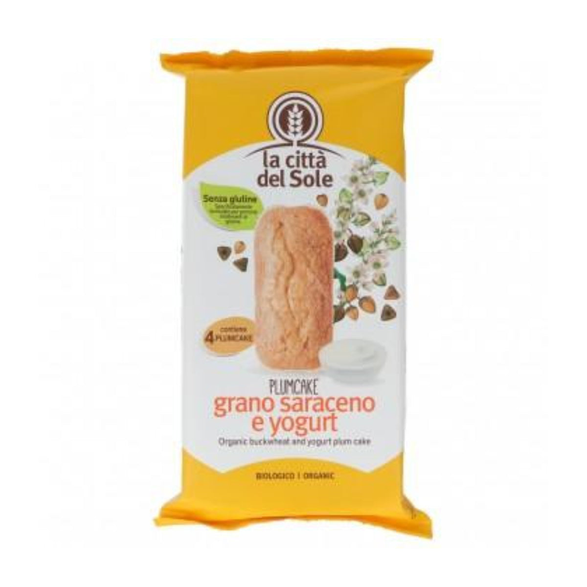 Plumcake de trigo sarraceno y yogurt, La Città del Sole, 4x45g