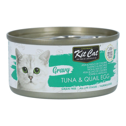 Kit Cat Lata Gravy - Atún & Huevo Codorniz 70 g Comida húmeda para gatos en salsa